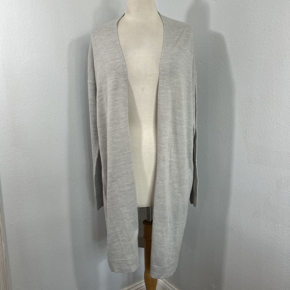 Forever 21 Cardigan Duster Womens Gray S‎ Open Front Minimalist Quiet Luxury